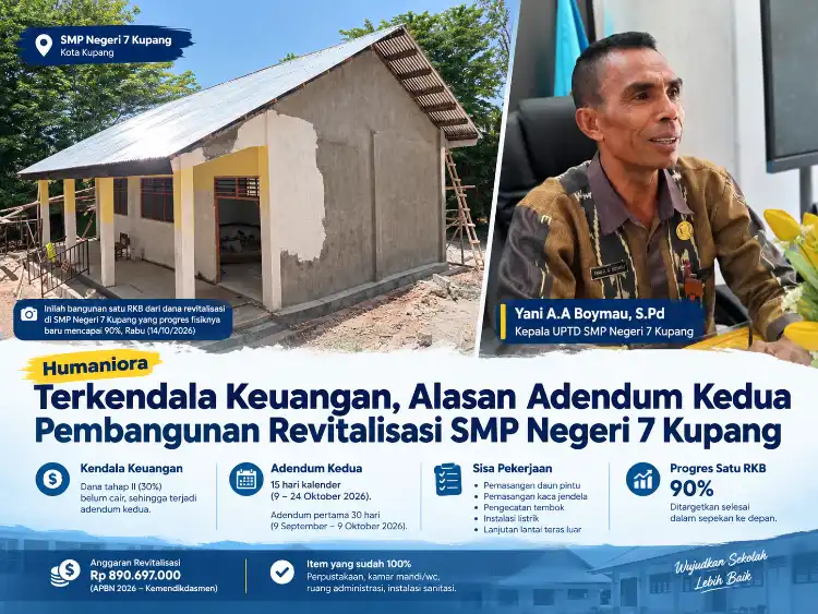 Terkendala Keuangan, Alasan Adendum Kedua Pembangunan Revitalisasi SMP Negeri 7 Kupang