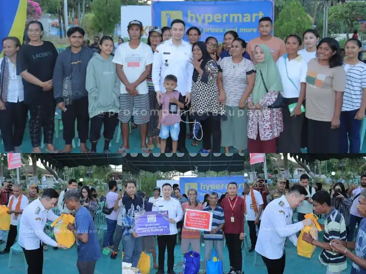 kolase bantuan beras ke 176 keluarga di kupang.