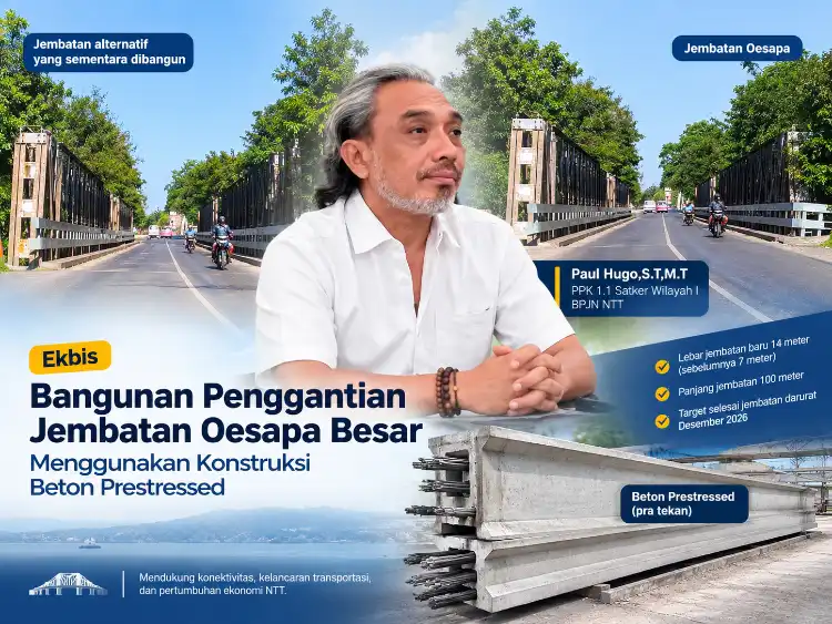 Bangunan Penggantian Jembatan Oesapa Besar Menggunakan Konstruksi Beton Prestressed
