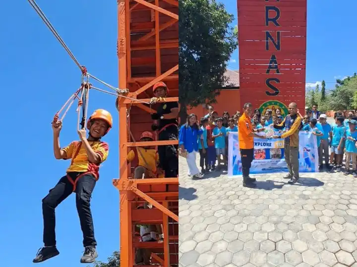 siswa sd kunjungi basarnas Kupang
